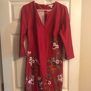 Magenta floral print dress